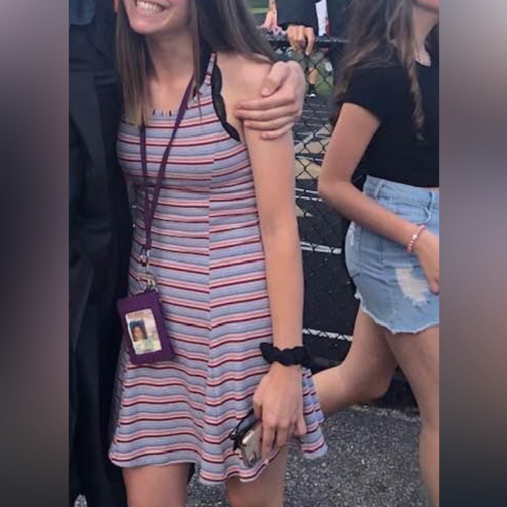 Stripped halter dress